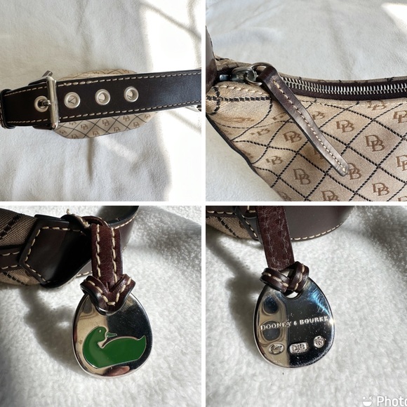 Dooney and Bourke Y2K Vintage Signature Logo Bucket Crescent Hobo Y2K Handbag - Picture 11 of 16